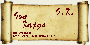 Ivo Kajgo vizit kartica